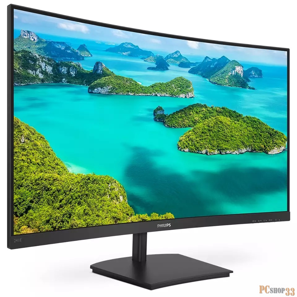 МОНИТОР 23.6 PHILIPS 241E1SC/00 Black (VA, изогнутый, 1920x1080, 75Hz, 4 ms, 178°/178°, 250 cd/m, Mega DCR, +HDMI, Free