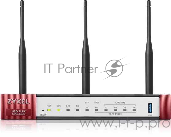 Межсетевой экран Zyxel USGFLEX100W-RU0101F AC1750 10/100/1000BASE-TX/SFP серый