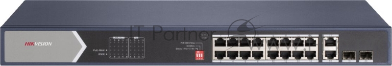 Коммутатор Hikvision DS-3E0520HP-E 18G 2SFP 12PoE+ 225W неуправляемый