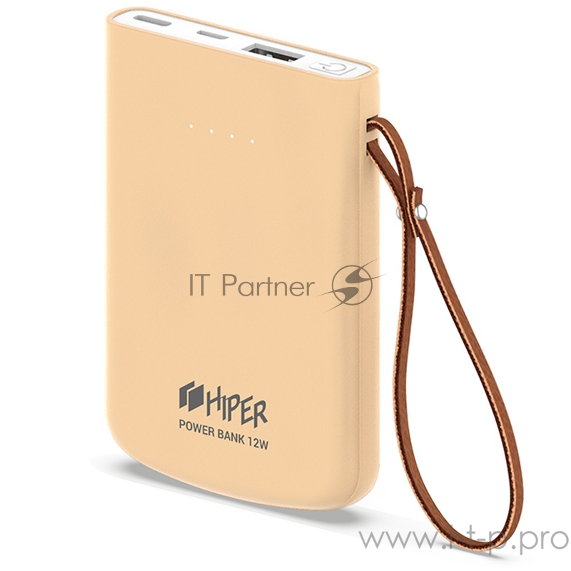 Внешний аккумулятор HIPER TRAVEL 5K Peach Li-Pol 5000 mAh 2.1A 2xUSB 1xType-C розовый