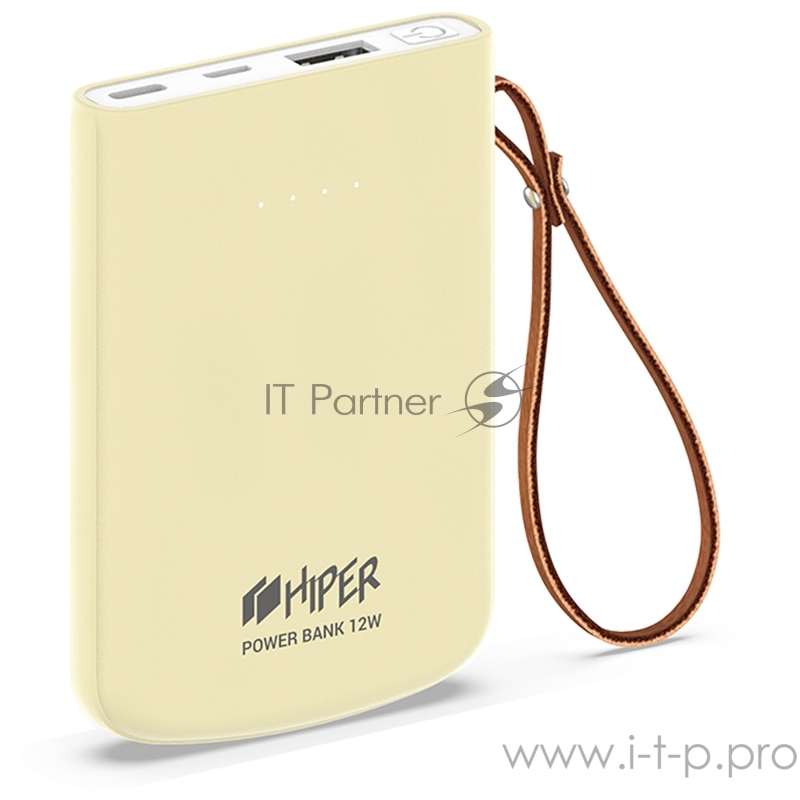 Внешний аккумулятор HIPER TRAVEL 5K Lemon Li-Pol 5000 mAh 2.1A 2xUSB 1xType-C желтый