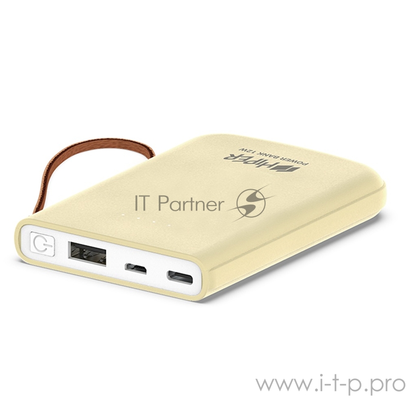 Внешний аккумулятор HIPER TRAVEL 5K Lemon Li-Pol 5000 mAh 2.1A 2xUSB 1xType-C желтый