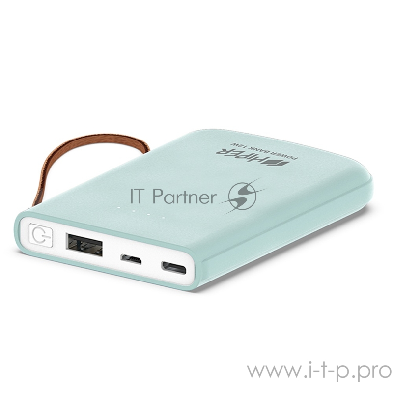 Внешний аккумулятор HIPER TRAVEL 5K Ice Li-Pol 5000 mAh 2.1A 2xUSB 1xType-C голубой