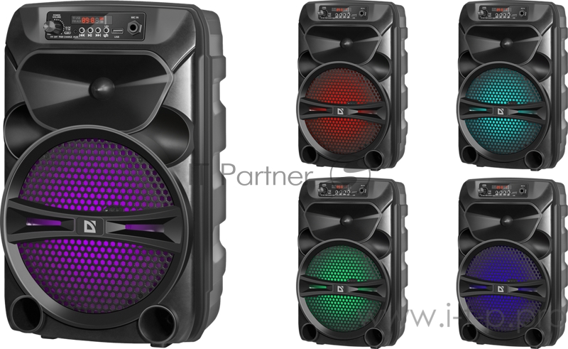 Портативная акустика G110 12Вт, Light/BT/FM/USB/LED/AUX DEFENDER