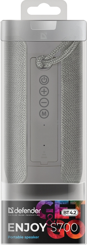 Портативная колонка Enjoy S700 серый, 10Вт, BT/FM/TF/USB/AUX DEFENDER