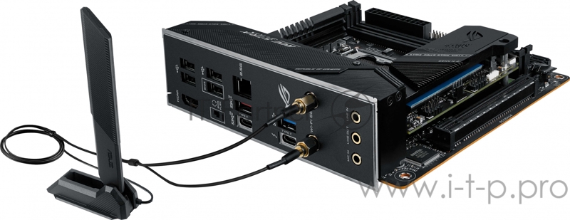 Материнская плата ASUS ROG STRIX Z590-I GAMING WIFI, LGA1200, Z590, 2*DDR4 , DP+HDMI, SATA3 + RAID, Audio, 2,5Gb LAN, USB 3.2*9, USB 2.0*4, mITX 90MB1680-M0EAY0
