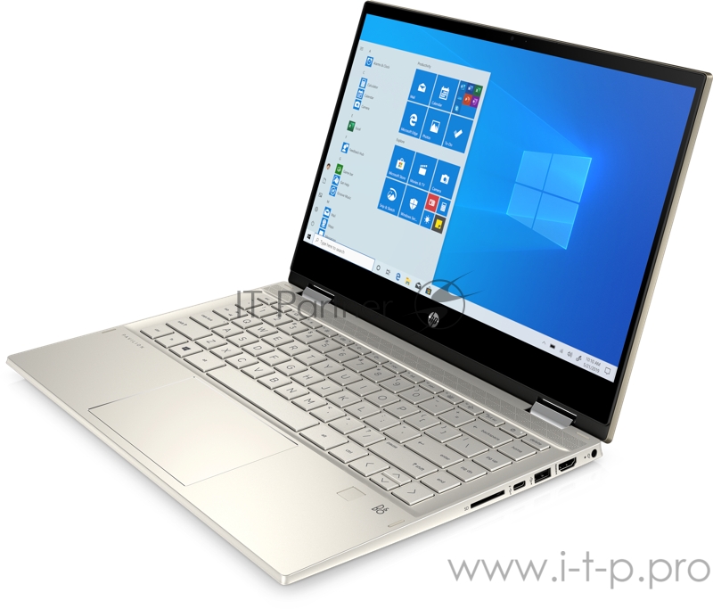 Ноутбук HP Pavilion 14x360 14-dw1010ur 14(1920x1080 IPS)/Intel Core i3 1115G4(3Ghz)/4096Mb/256PCISSDG UHD Graphics/Cam/WiFi/45WHr/war 1y/Warm gold/W10 + fingerprint