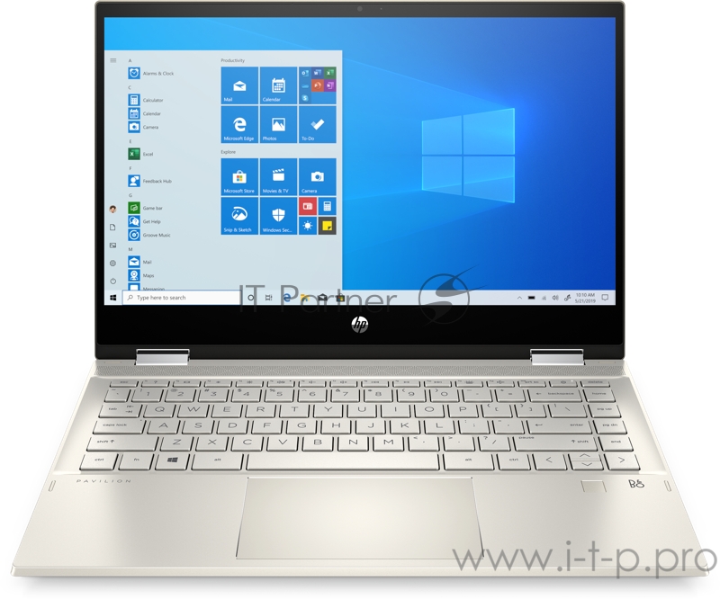 Ноутбук HP Pavilion 14x360 14-dw1010ur 14(1920x1080 IPS)/Intel Core i3 1115G4(3Ghz)/4096Mb/256PCISSDG UHD Graphics/Cam/WiFi/45WHr/war 1y/Warm gold/W10 + fingerprint
