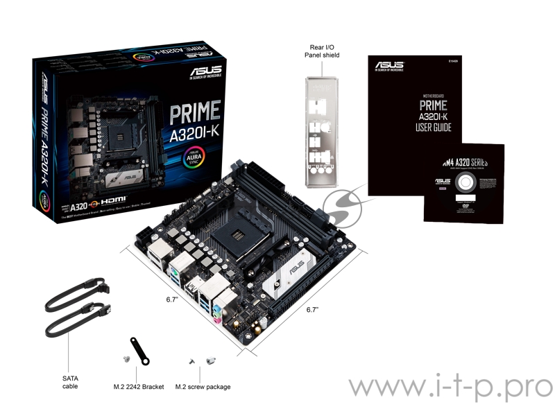 Материнская плата Asus PRIME A320I-K Soc-AM4 AMD A320 2xDDR4 mini-ITX AC`97 8ch(7.1) GbLAN RAID+HDMI+DP
