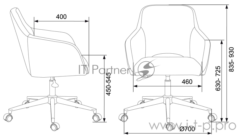 Кресло Бюрократ CH-380SL мокко Italia 6 крестовина металл хром