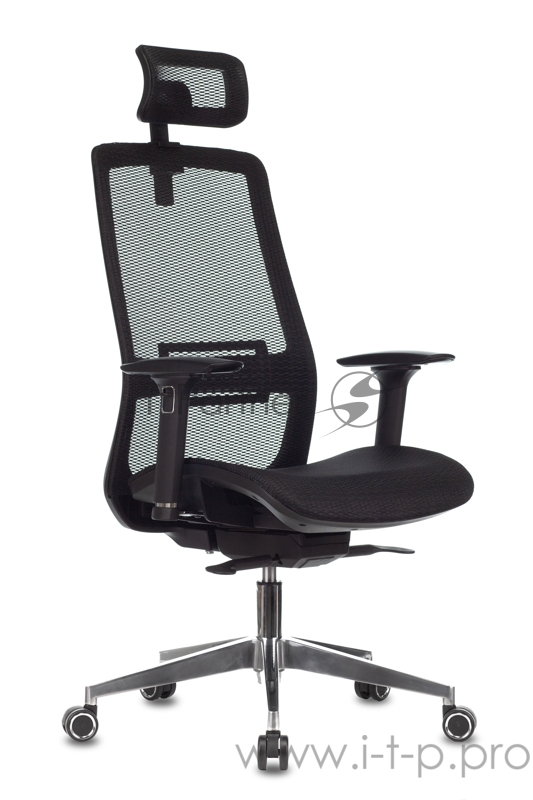 Кресло руководителя Бюрократ 821 черный сетка с подголов. крестовина алюминий