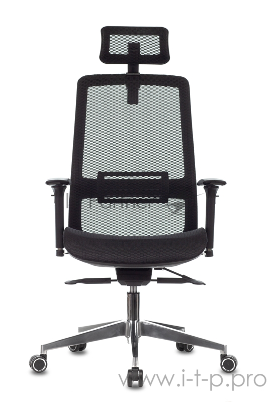 Кресло руководителя Бюрократ 821 черный сетка с подголов. крестовина алюминий
