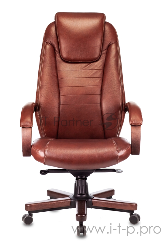 Кресло руководителя Бюрократ T-9923WALNUT светло-коричневый Leather Eichel кожа крестовина металл/дерево