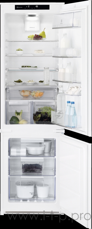 Встраиваемый холодильник ELECTROLUX Встраиваемый холодильник ELECTROLUX/ Холодильник комби встраиваемый высотой 1,77м., сенсорное управление, ЖК-дисплей, статическая система в холодильном отделении, Система Frost Free в морозильном отделении, TwinTec