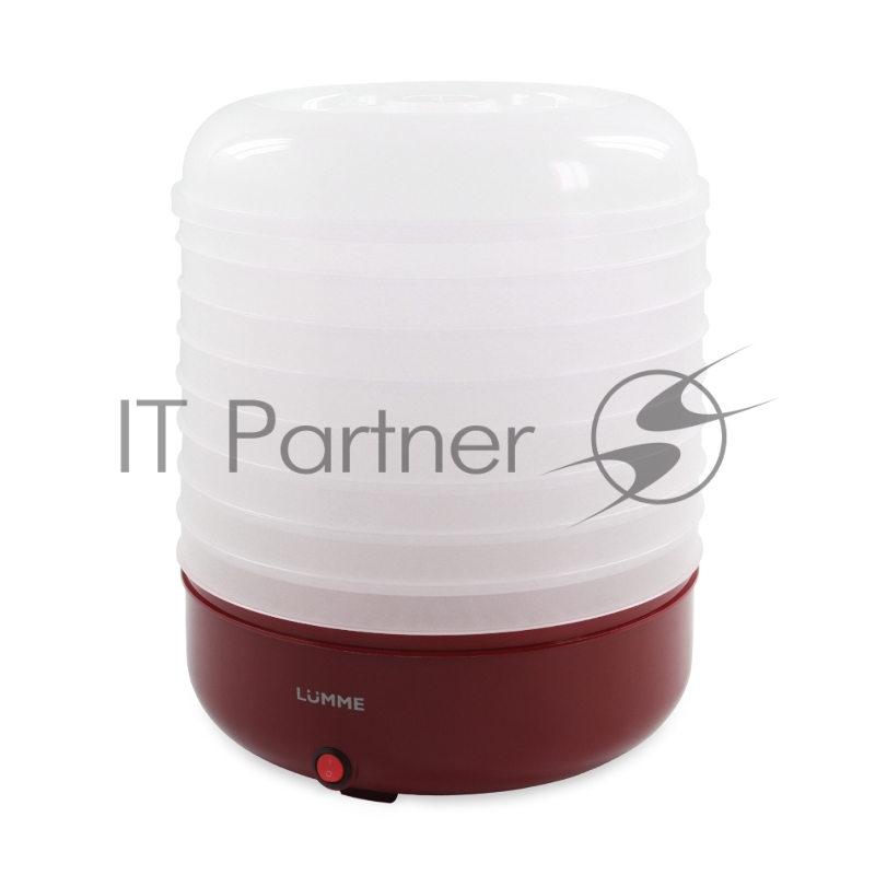 LUMME LFD-108PP Сушилка для овощей и фруктов бордовый гранат200W 8 съемных поддонов, объем 32л, индикатор работы, подходит для сушки овощей, фруктов, орехов, приготовления вяленого мяса, рыбы, йогурта, расстойки теста