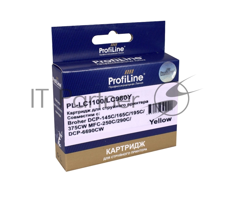 Картридж для принтеров Brother LC1100/LC980Y DCP -145C/165C/195С/375CW MFC-250C/290C/DCP-6690CW Yellow водн ProfiLine