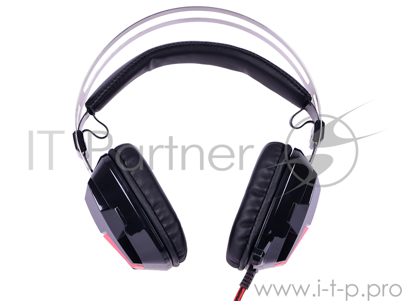 Наушники Defender Lagopasmutus красный + черный, кабель 2 м