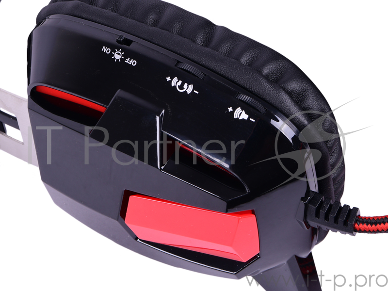 Наушники Defender Lagopasmutus красный + черный, кабель 2 м