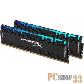 Модуль памяти Kingston DDR4 DIMM 16GB Kit 2x8Gb HX432C16PB3AK2/16 {PC4-25600, 3200MHz, CL16, HyperX Predator, RGB}