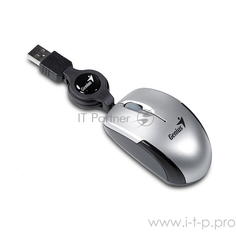 Мышь Genius Micro Traveler super mini size 74mm, серебристый