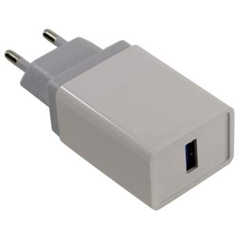 Аксессуар ORIENT QC-12V1W, Сетевое зарядное устройство с функцией быстрой зарядки, поддержка Quick Charge 3.0, USB выход: 5В,3.0A или 9В,1.67А или 12В,1.25А, цвет белый (30649)