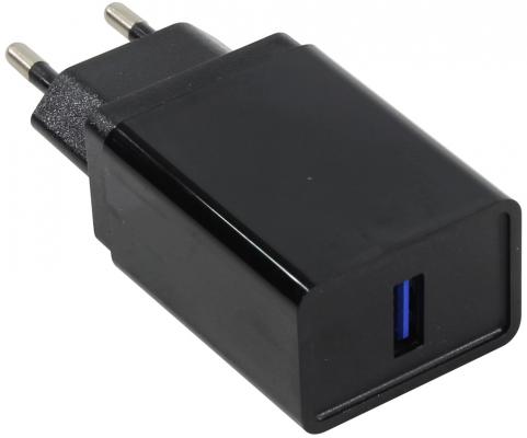 Аксессуар ORIENT QC-12V1B, Сетевое зарядное устройство с функцией быстрой зарядки, поддержка Quick Charge 3.0, USB выход: 5В,3.0A или 9В,1.67А или 12В,1.25А, цвет черный (30668)