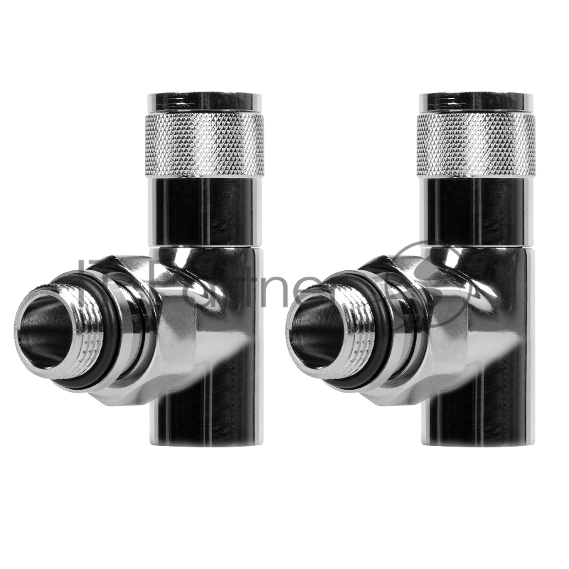 Набор дизайн-вентилей, PIANO, угловой (хром) 1/2