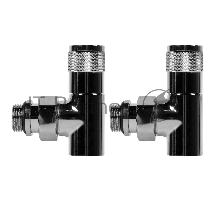 Набор дизайн-вентилей, PIANO, угловой (хром) 1/2