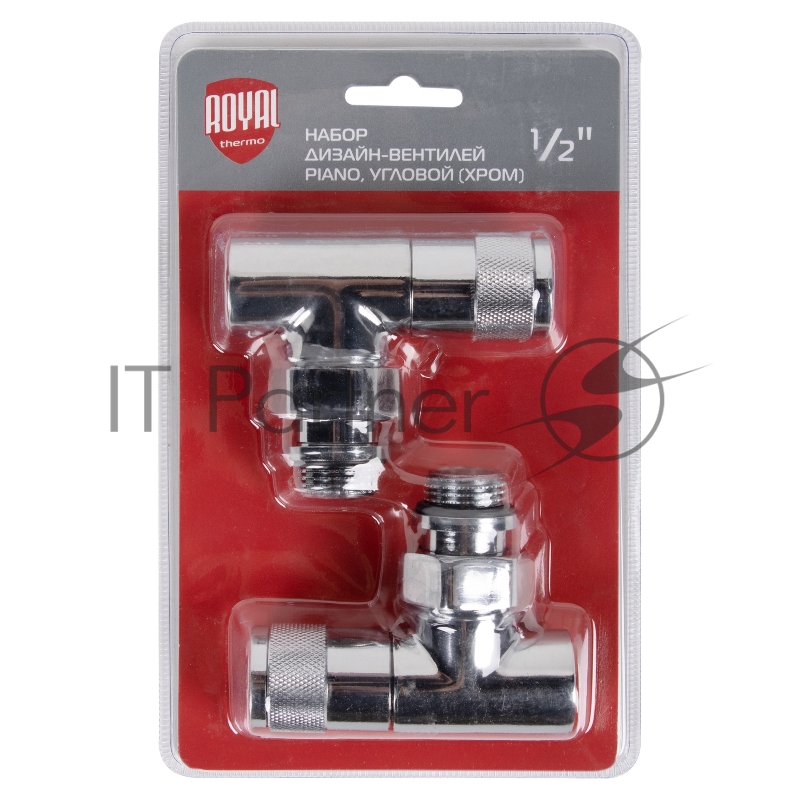Набор дизайн-вентилей, PIANO, угловой (хром) 1/2