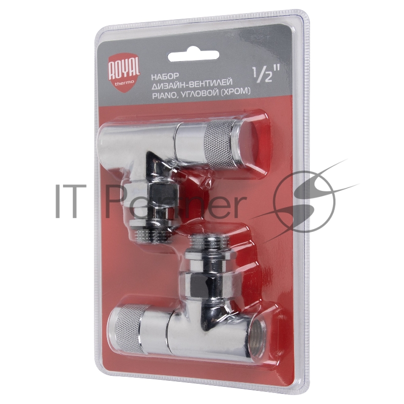 Набор дизайн-вентилей, PIANO, угловой (хром) 1/2