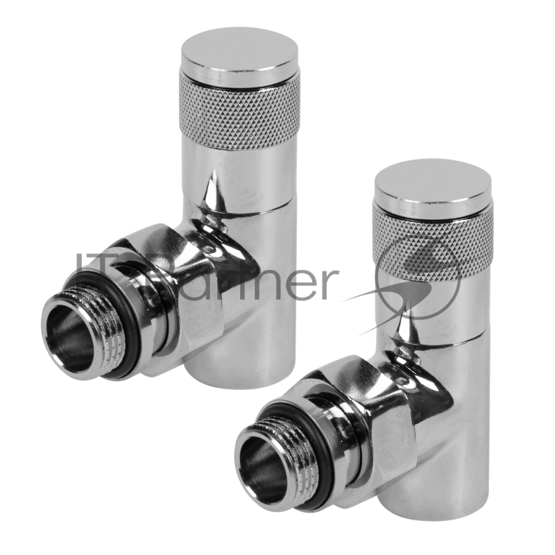 Набор дизайн-вентилей, PIANO, угловой (хром) 1/2