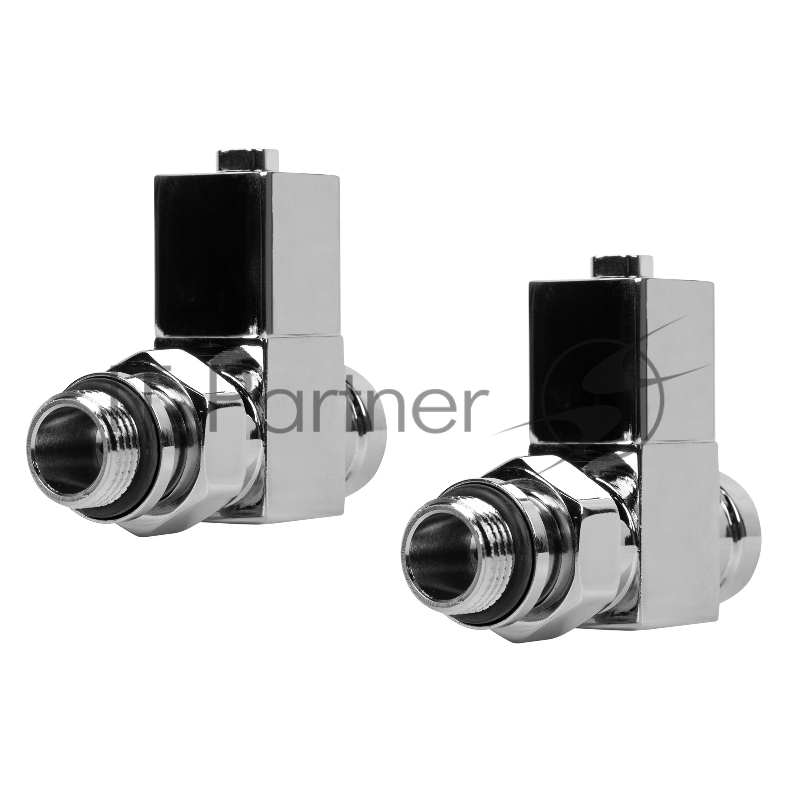 Набор дизайн-вентилей, CUBE, прямой (хром) 1/2