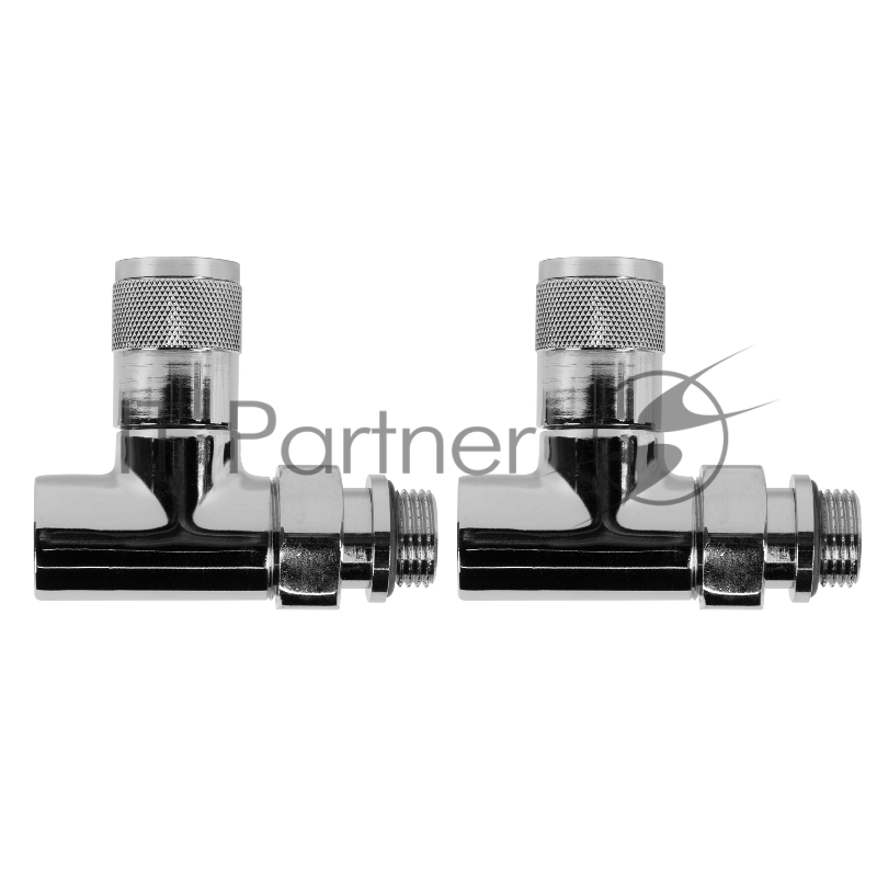 Набор дизайн-вентилей, PIANO, прямой (хром) 1/2