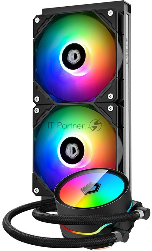 Комплект водяного охлаждения ID-Cooling ZOOMFLOW_240XT (универсальный, 250W, 18.0–26.4 dB, 700-1500 rpm, 2x120мм, подсве
