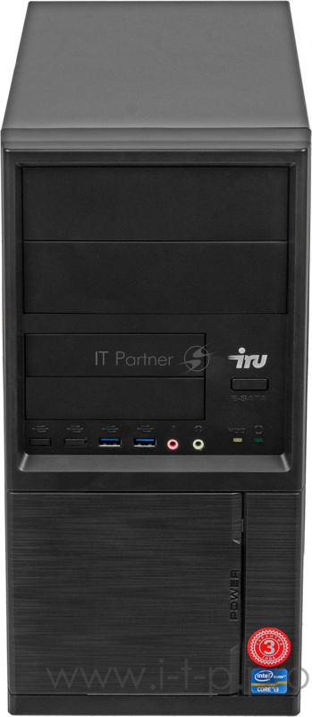 ПК IRU Office 613 MT i3 10100 (3.6)/8Gb/SSD240Gb/UHDG 630/Windows 10 Professional 64/GbitEth/400W/черный