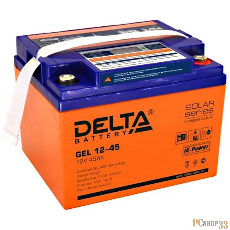 батареи Delta GEL 12-45 (12V/45Ач) свинцово- кислотный аккумулятор