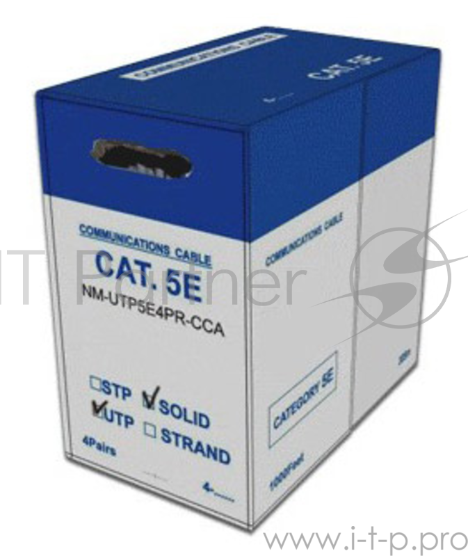 Lanmaster NM-UTP5E4PR-CCA Кабель Max UTP CCA, 4 пары, Кат.5e, PVC, серый, 305 метров