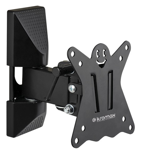 Крепеж Kromax CASPER-102 black, 12 шт/уп. Кр. стал. наст. для TV 10-32, max 25 кг, 3 ст св., нак. +5°-15°, пов. 90°, от ст. 57-110 мм, max VESA 100x100 мм.