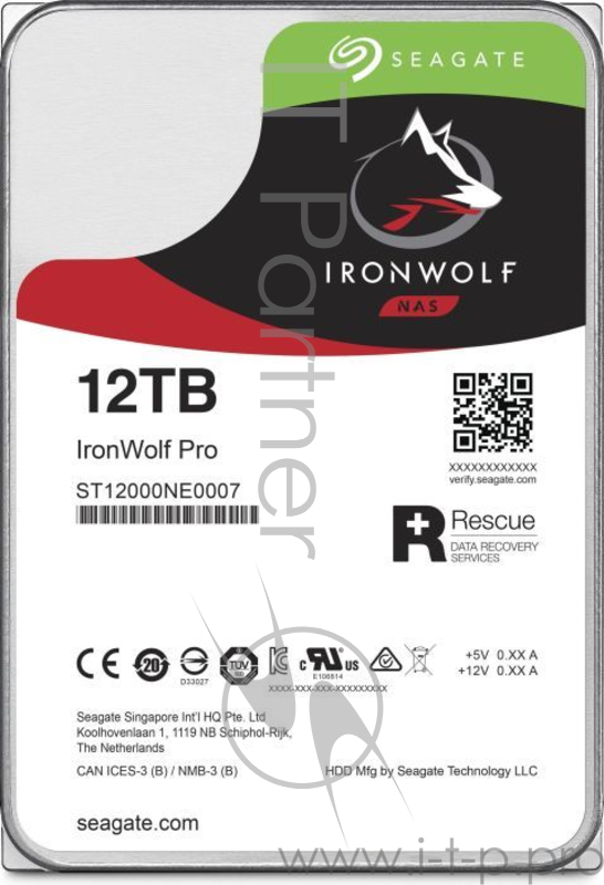 Жесткий диск 12TB Seagate Ironwolf Pro (ST12000NE0007) {SATA 6.0Gb/s, 7200 rpm, 256mb buffer, 3.5
