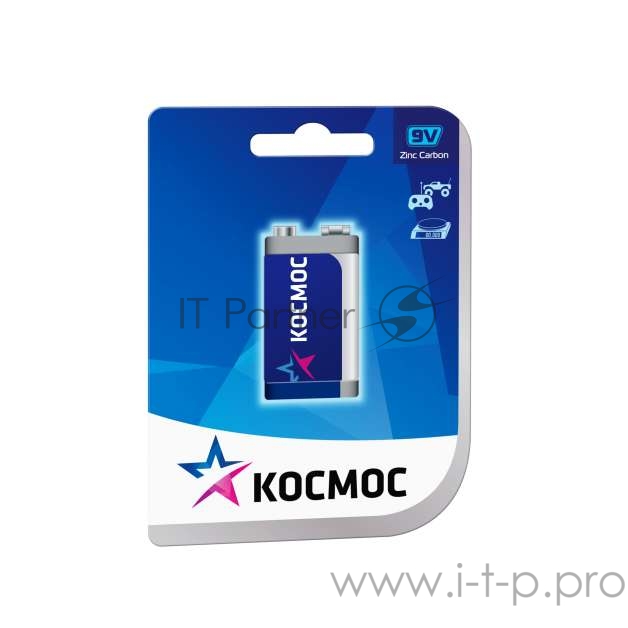 Элемент питания солевой крона 6F22 (1S) Космос KOC6F22