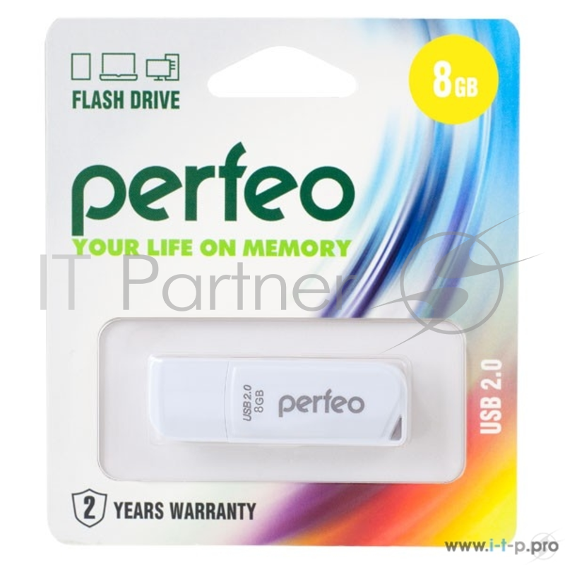 Носитель информации Perfeo USB Drive 8GB C10 White PF-C10W008