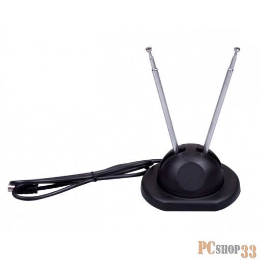 Антенны для цифровых приставок DVB-T2 RITMIX RTA-002 {Пассивная, комнатная, усиление 5 дБ, DVB-T, DVB-T2, ISDB-T, DMB-T/H, ATSC, DAB (радио), VHF:87.5-230 МГц UHF:470-862 МГц FM: 87,5-108 МГц}