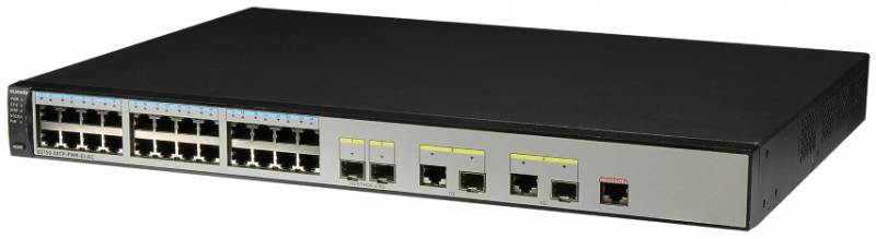 Сетевое оборудование HUAWEI S2750-28TP-EI-AC Коммутатор (24 Ethernet 10/100 ports,2 Gig SFP and 2 dual-purpose 10/100/1000 or SFP,AC 110/220V)