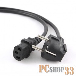 Кабель Кабель питания Gembird 1м, черный, с заземлением, без пакета