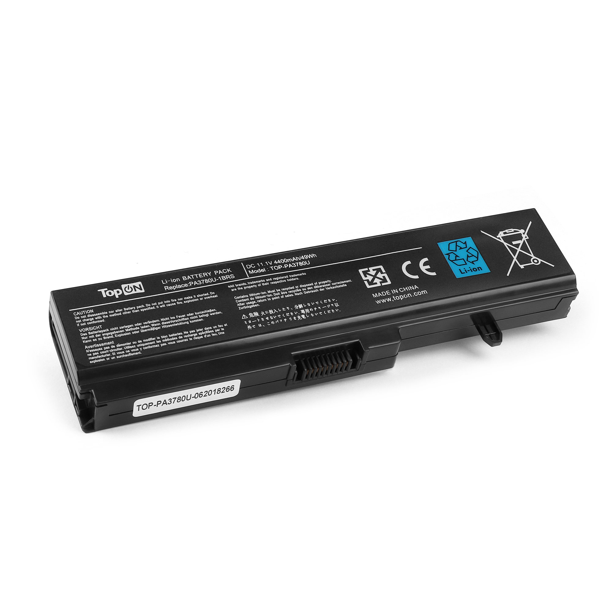 Аккумулятор для ноутбука Toshiba Satellite T111, T115, T135, Pro T110, Portege T132 Series. 11.1V 4400mAh 49Wh. PA3780U-1BRS, PABAS116, PABAS21.