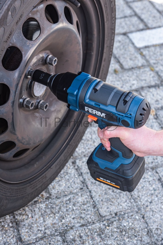 Гайковерт FERM Li-Ion 18V CDM1127 скор.вр.0 - 2300/патрон- 1/4/ крутящий момент- 380 Нм/Напряжениеемкостьтип- 18/ 4.0/ Li-ion/1 батарей