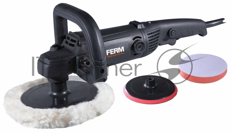 Угловой полировщик FERM AGM1120P, 180 мм., 1400 Вт., 1000-1300 об.мин., регулировка скорости, коробка