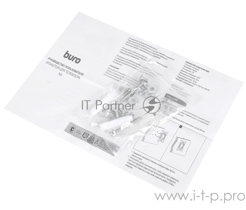 Кронштейн для телевизора Buro TL0 черный 20-29 макс.20кг настенный наклон