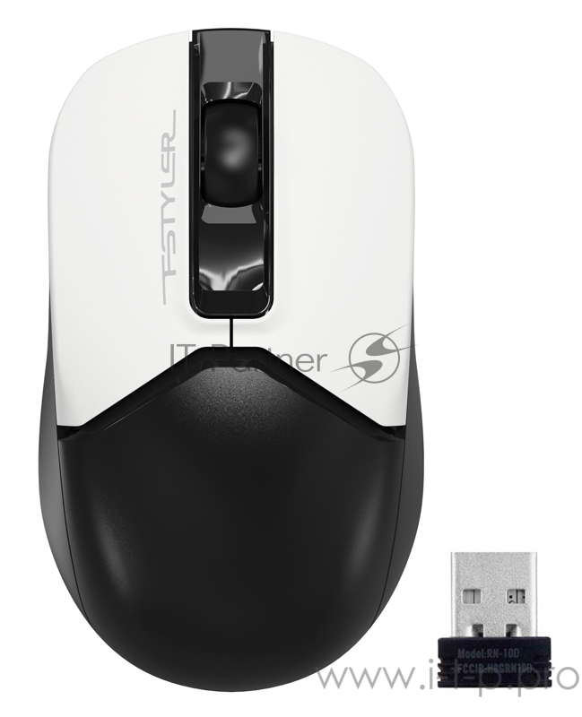 Мышь A4Tech Fstyler FG12 Panda белый/черный оптическая (1200dpi) беспроводная USB (3but)