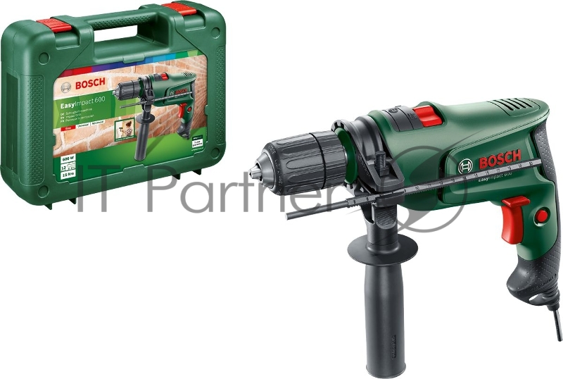 Дрель ударная Bosch EasyImpact 600 патрон:быстрозажимной реверс (кейс в комплекте)